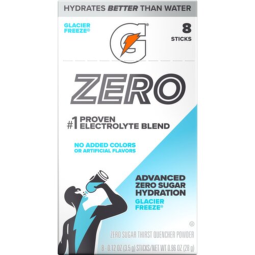 Gatorade Zero Thirst Quencher Powder Glacier Freeze 0.12 Oz X 8