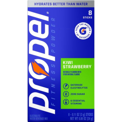 Propel Electrolyte Water Beverage Mix Kiwi Strawberry 0.11 Oz X 8