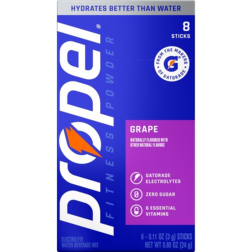 Propel Electrolyte Water Beverage Mix Grape 0.11 Oz X 8