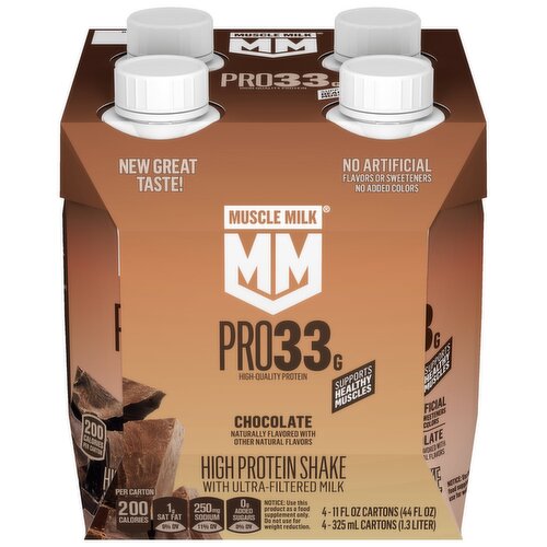 Muscle Milk Pro Ultra Filtered Milk High Protein Shake Chocolate 11 Fl Oz X 4