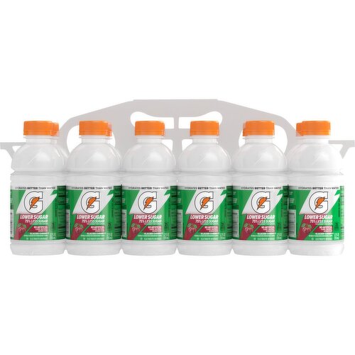 Gatorade Lower Sugar Thirst Quencher Glacier Cherry 12 Fl Oz 12 Count
