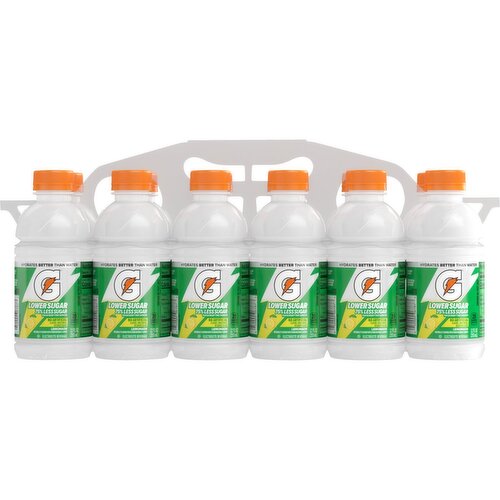 Gatorade Lower Sugar Electrolyte Beverage Lemonade 12 Fl Oz, 12 Count