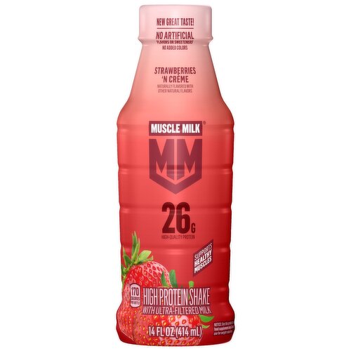 Muscle Milk High Protein Shake With Ultra-Filtered Milk Strawberries 'N Cream 14 Fl Oz