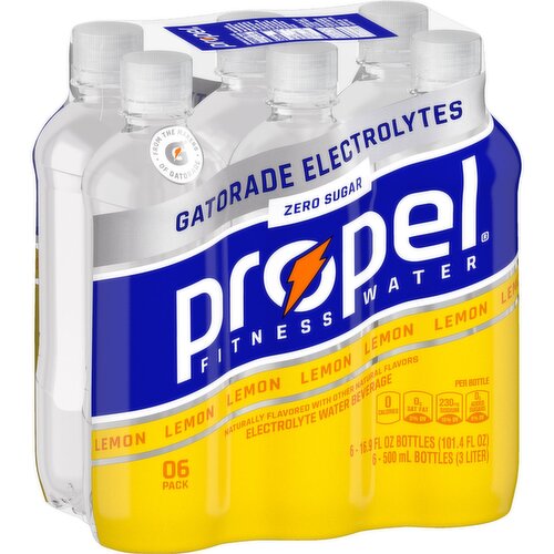 Propel Zero Sugar Electrolyte Water Beverage Lemon 16.9 Fl Oz, 6 Count