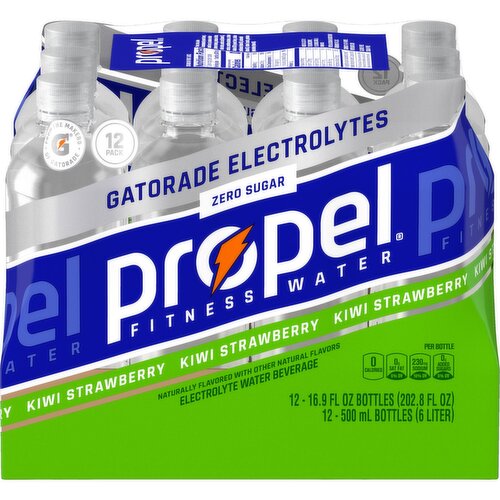 Propel Zero Sugar Electrolyte Water Beverage Kiwi Strawberry 16.9 Fl Oz 12 Count