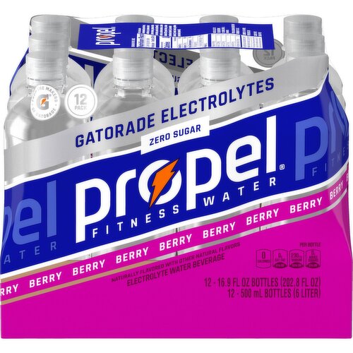 Propel Zero Sugar Electrolyte Water Beverage Berry 16.9 Fl Oz 12 Count