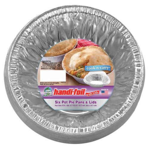 HANDI FOIL POT PIES PANS & LIDS 6CT