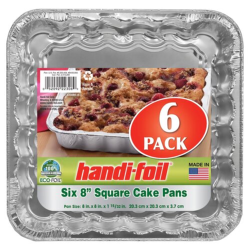 Handi-Foil 8" Square Cake Pans, 6 count