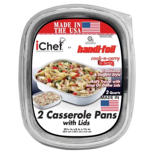 HANDI FOIL ICHEF CASSEROLE PANS WITH LIDS 2CT