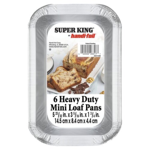 Handi-Foil Super King Heavy Duty Mini Loaf Pans, 6 count