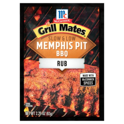 McCormick Grill Mates Slow & Low Memphis Pit BBQ Rub, 2.25 oz