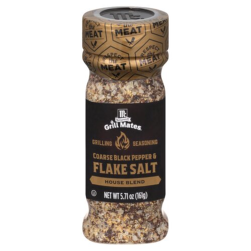 McCormick Grill Mates Coarse Black Pepper & Flake Salt Seasoning, 5.71 oz