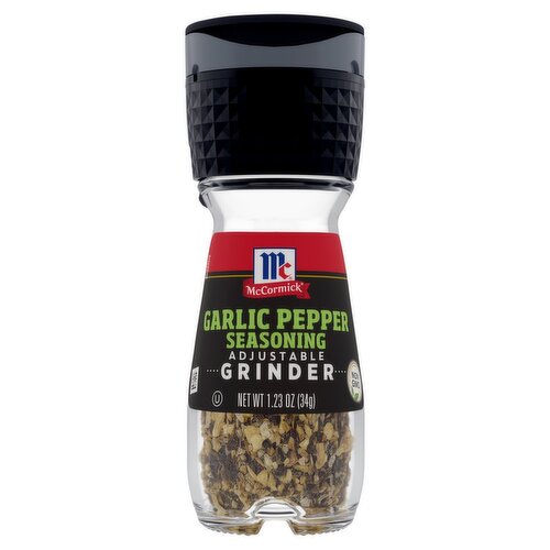 McCormick Garlic Pepper Seasoning Adjustable Grinder, 1.23 oz