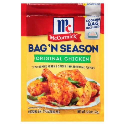 McCormick Bag'n Season Original Chicken Cooking Bag & Seasoning Mix, 1.25 oz