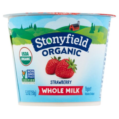 Stonyfield Organic Strawberry Whole Milk Yogurt, 5.3 oz