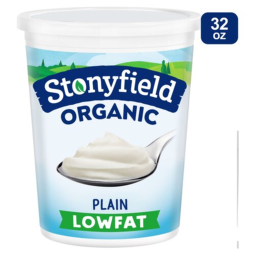 Stonyfield Organic Plain Lowfat Yogurt, 32 oz