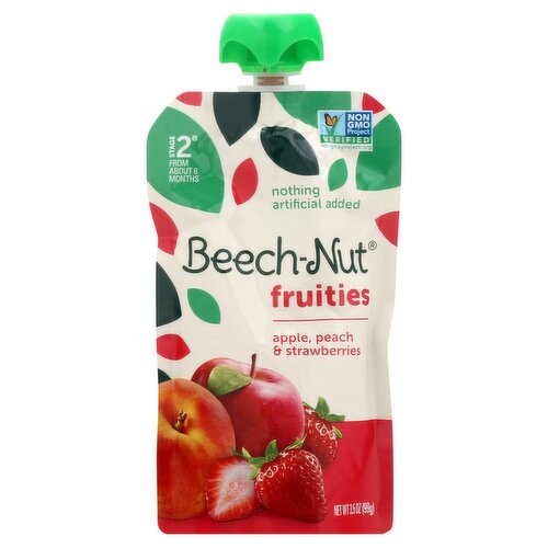 Beech-Nut Apple, Peach & Strawberries Fruities, Stage 2, from About 6 Months, 3.5 oz