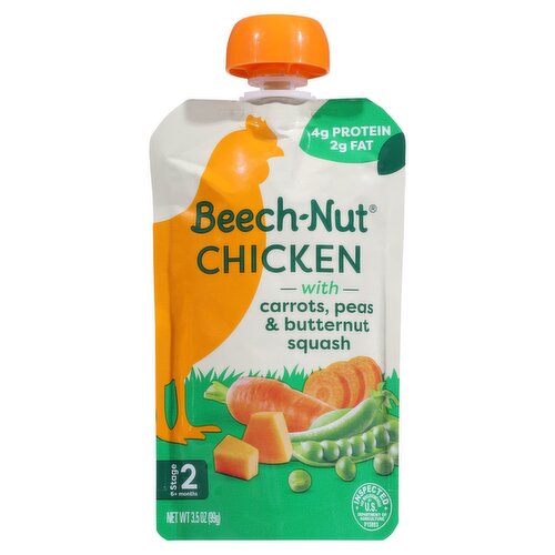 Beech-Nut Chicken with Carrots, Peas & Butternut Squash Baby Food, Stage 2, 6+ Months, 3.5 oz