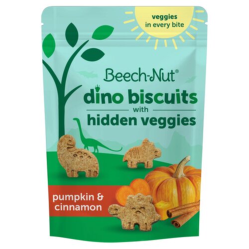 Beech-Nut Pumpkin & Cinnamon Dino Biscuits with Hidden Veggies, 5 oz