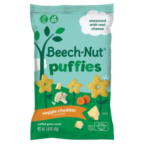Beech-Nut Puffies Veggie Cheddar Flavored Grain Snack Baby Food, 1.48 oz