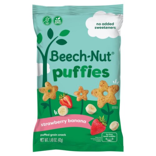Beech-Nut Puffies Strawberry Banana Grain Snack Baby Food, 1.48 oz