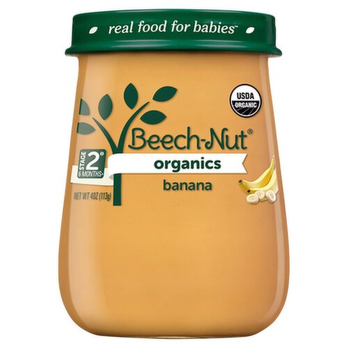 Beech-Nut Organics Banana Baby Food, Stage 2, 6 Months+, 4 oz