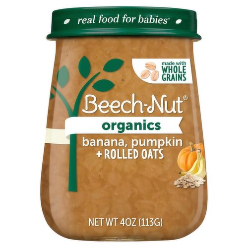 Beech-Nut Organics Banana Pumpkin + Rolled Oats Baby Food, 4 oz