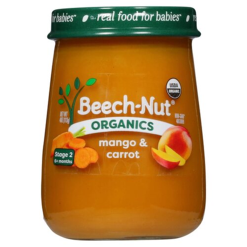 Beech-Nut Organics Mango & Carrot Baby Food, Stage 2, 6+ Months, 4 oz