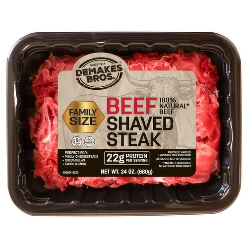 Demakes Bros. Beef Shaved Steak Family Size, 24 oz