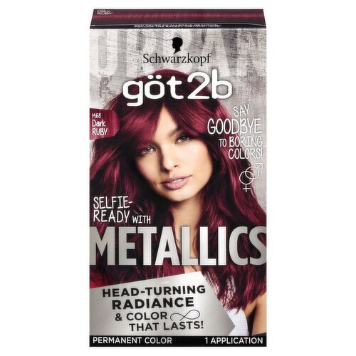 Schwarzkopf göt2b Metallics M68 Dark Ruby Permanent Hair Color, 1 application