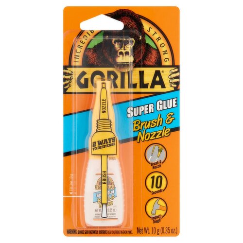 Gorilla Brush & Nozzle Super Glue, 0.35 oz