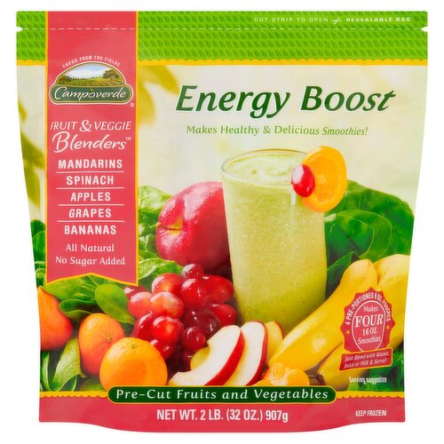 Campoverde Fruit & Veggie Blenders Energy Boost Pre-Cut Fruits and Vegetables, 32 oz