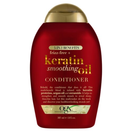 Ogx Frizz-free + Keratin Smoothing Oil Conditioner, 13 fl oz