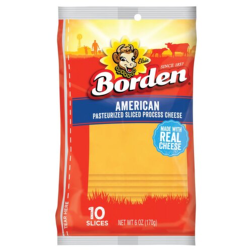 Borden American Pasteurized Sliced Process Cheese 10 count 6 oz The Fresh Grocer