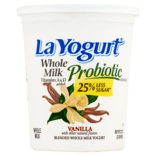 La Yogurt Probiotic Formula Vanilla Blended Whole Milk Yogurt, 32 oz