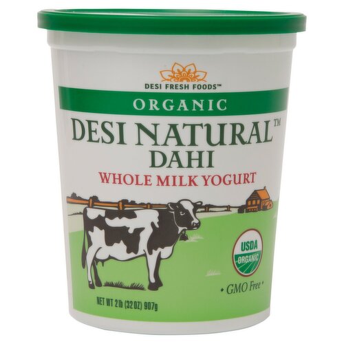 Desi Fresh Foods Organic Desi Natural Dahi Whole Milk Yogurt, 32 oz