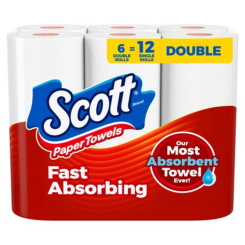 Scott Fast Absorbing Paper Towels, 6 count
