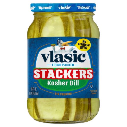 Vlasic Stackers Kosher Dill Pickles, 16 fl oz