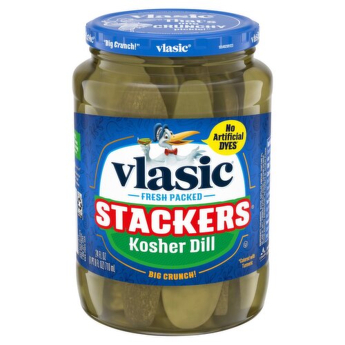 Vlasic Stackers Kosher Dill Pickles, 24 fl oz