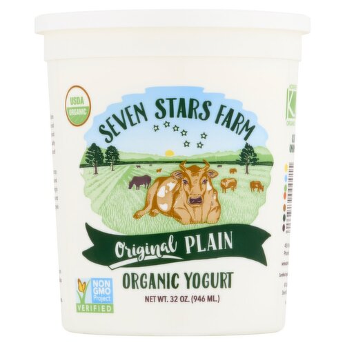 Seven Stars Farm Original Plain Organic Yogurt, 32 oz