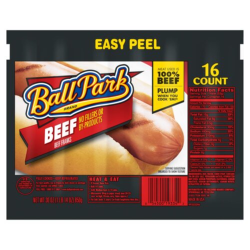 Ball Park Beef Franks, 16 count, 30 oz