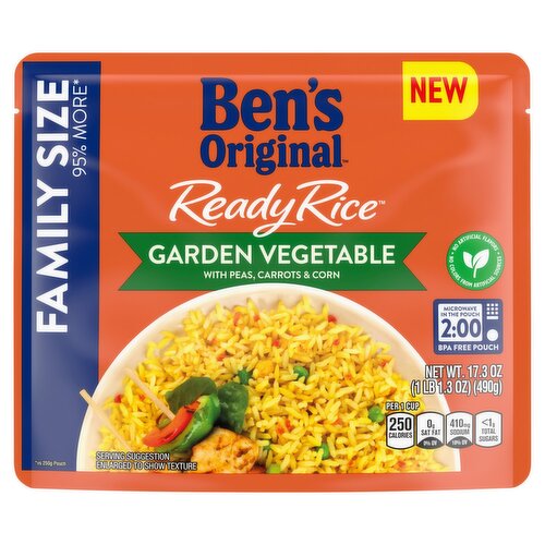 Ben's Original Ready Rice Garden Vegetable Family Size, 17.3 oz - ShopRite