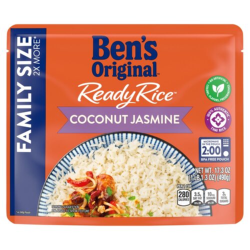 Ben's Original Ready Rice Coconut Jasmine Rice Family Size, 17.3 oz