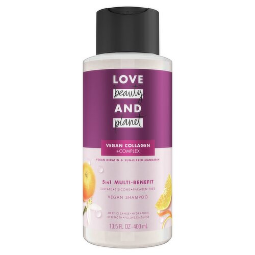 Love Beauty and Planet Vegan Keratin & Sun-Kissed Mandarin Shampoo, 13.5 fl oz