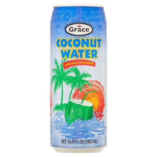 Grace Coconut Water with Real Coconut Pieces, 16.9 fl oz