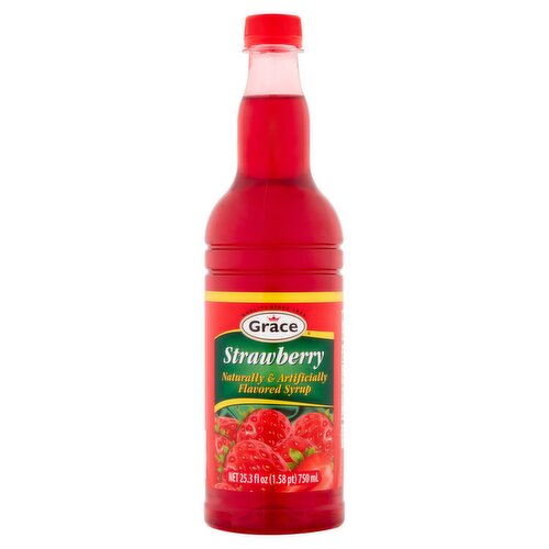 Grace Strawberry Flavored Syrup, 25.3 fl oz