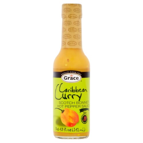 Grace Caribbean Curry Scotch Bonnet Hot Pepper Sauce, 4.8 fl oz