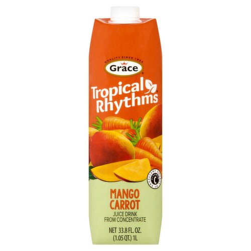 Grace Tropicals Rhythms Mango Carrot Juice Drink, 33.8 fl oz