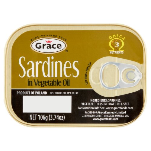 Grace Sardines in Vegetable Oil, 3.74 oz