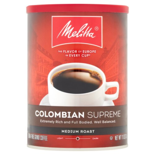 Melitta Colombian Supreme Medium Roast Extra Fine Grind Coffee, 11 oz